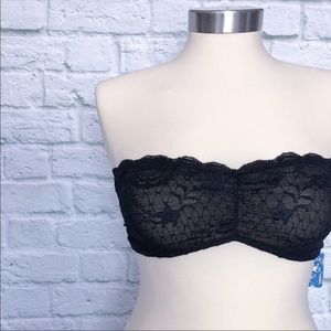 FREE PEOPLE Black Lace Essential Bandeau Size S